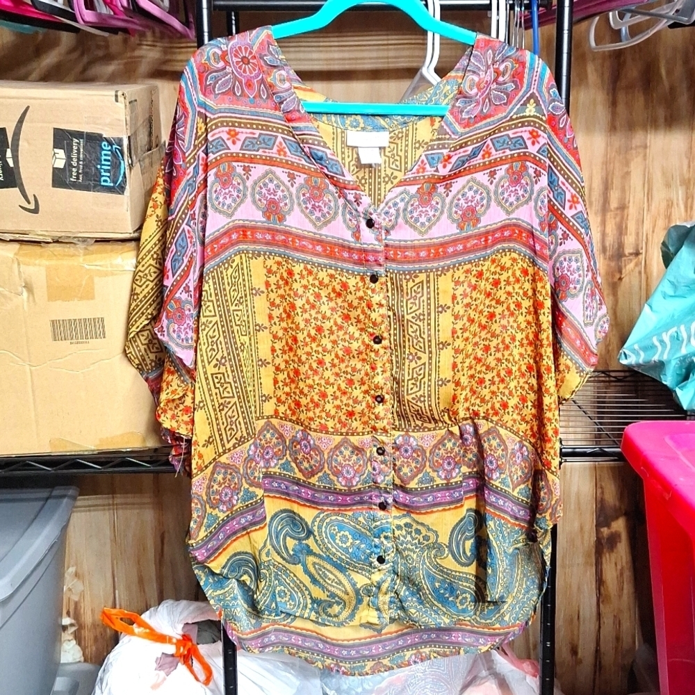 LOOP 18 SHEER BOHO BLOUSE SIZE 17/19